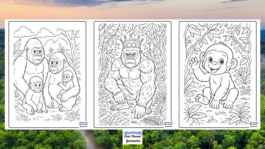 Free Gorilla Coloring Pages Printable – Fun for Kids & Relaxing for Adults